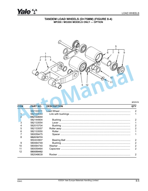 Yale E843 MP20X, MP25X, MP30X, MO20X, MO25X, MO30X Parts Manual 550207858 4 Yale E843 MP20X, MP25X, MP30X, MO20X, MO25X, MO30X Parts Manual 550207858 - Image 4