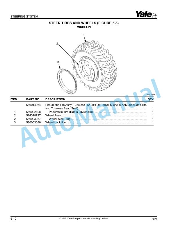 Yale E877 GDP130EC, GDP140EC, GDP160EC Parts Manual 550036315 2 Yale E877 GDP130EC, GDP140EC, GDP160EC Parts Manual 550036315 - Image 2