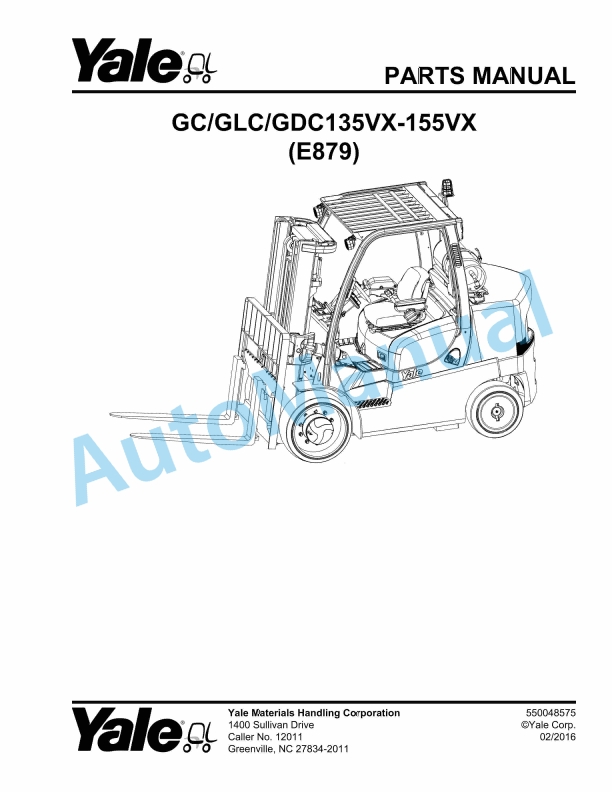 Yale E879 GC-GLC-GDC135VX-155VX Parts Manual 550048575 1 Yale E879 GC-GLC-GDC135VX-155VX Parts Manual 550048575