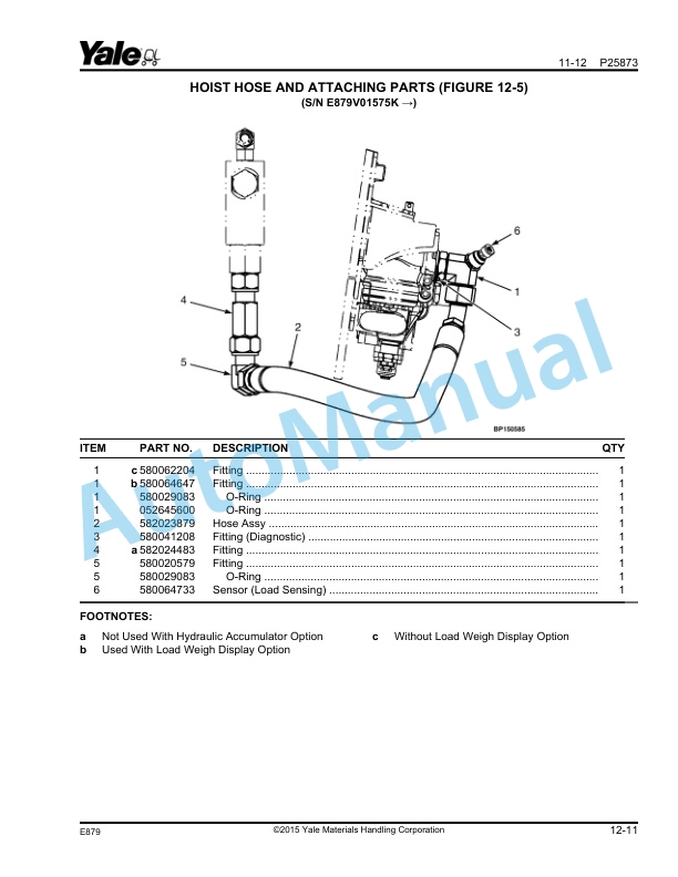Yale E879 GC-GLC-GDC135VX-155VX Parts Manual 550048575 3 Yale E879 GC-GLC-GDC135VX-155VX Parts Manual 550048575 - Image 3