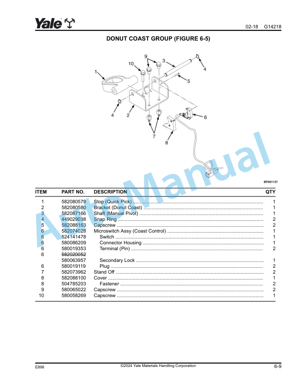Yale E896 MPE060-G Parts Manual 550184721 5 Yale E896 MPE060-G Parts Manual 550184721 - Image 5