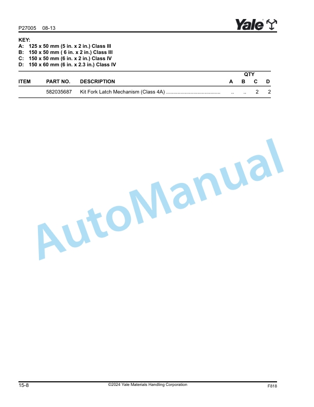 Yale F818 GC-GLC080-120VX, GC-GLC080-100VXBCS, GC-GLC120SVX, GC-GLC120VXPRS Parts Manual 550064298 5 Yale F818 GC-GLC080-120VX, GC-GLC080-100VXBCS, GC-GLC120SVX, GC-GLC120VXPRS Parts Manual 550064298 - Image 5