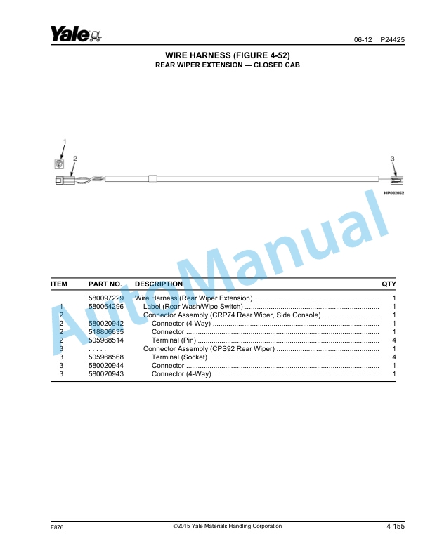 Yale F876 GDP190DC, GDP210DC, GDP230DC, GDP230DCS, GDP250DC, GDP280DC Parts Manual 550061705 2 Yale F876 GDP190DC, GDP210DC, GDP230DC, GDP230DCS, GDP250DC, GDP280DC Parts Manual 550061705 - Image 2
