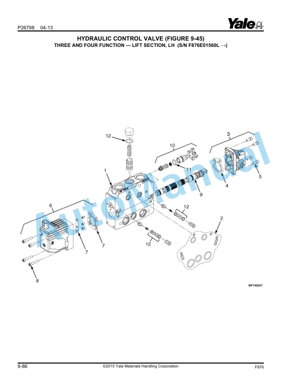 Yale F876 GDP190DC, GDP210DC, GDP230DC, GDP230DCS, GDP250DC, GDP280DC Parts Manual 550061705 4 Yale F876 GDP190DC, GDP210DC, GDP230DC, GDP230DCS, GDP250DC, GDP280DC Parts Manual 550061705 - Image 4