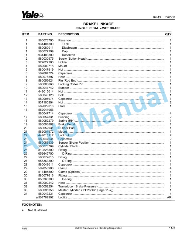 Yale F879 GC-GLC-GDC135VX-155VX Parts Manual 550068786 3 Yale F879 GC-GLC-GDC135VX-155VX Parts Manual 550068786 - Image 3