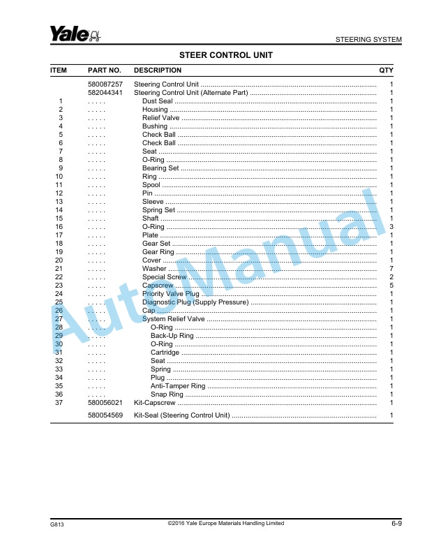 Yale G813 GLP-GDP40VX5, 40VX6, 45VX6, GLP-GDP45SVX5, 50VX, 55VX Parts Manual 524329171 2 Yale G813 GLP-GDP40VX5, 40VX6, 45VX6, GLP-GDP45SVX5, 50VX, 55VX Parts Manual 524329171 - Image 2