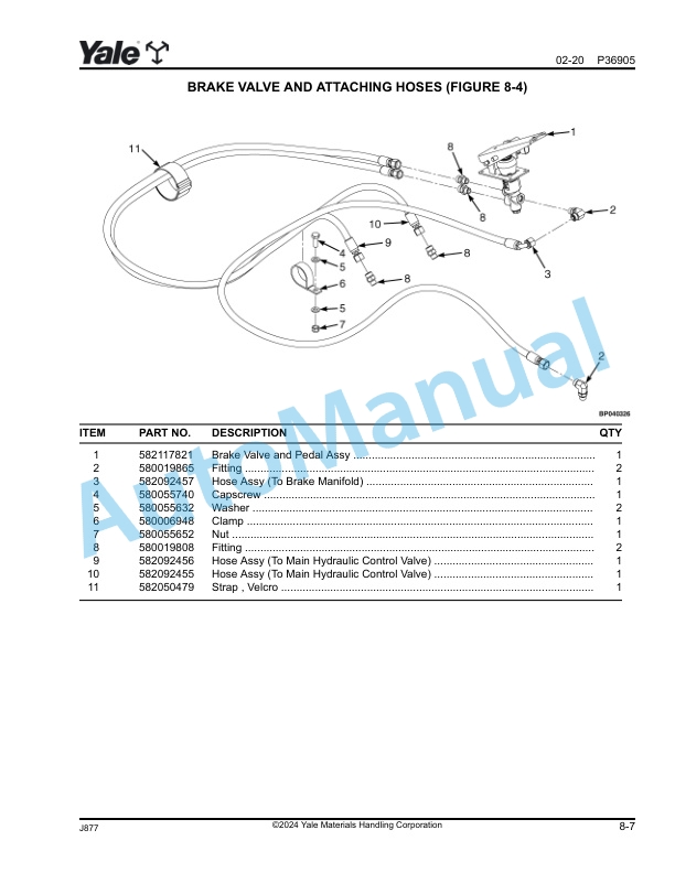 Yale J877 GDP300EF, GDP330EF, GDP360EF Parts Manual 550224590 3 Yale J877 GDP300EF, GDP330EF, GDP360EF Parts Manual 550224590 - Image 3