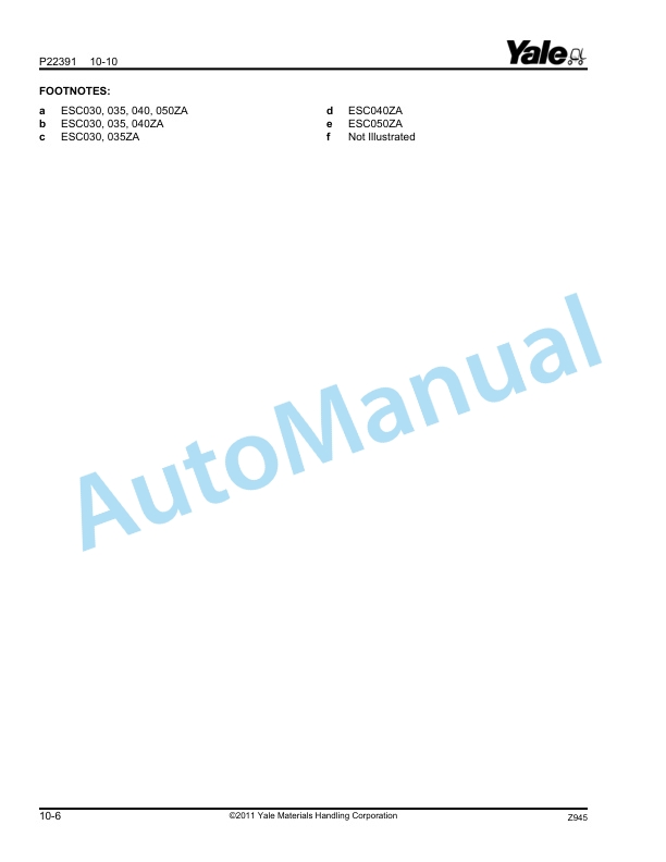 Yale Z945 ESC030-050ZA Parts Manual 520371644 4 Yale Z945 ESC030-050ZA Parts Manual 520371644 - Image 4
