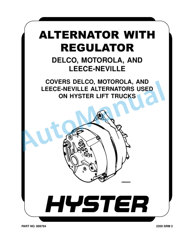 Hyster Alternator With Regulator Maintenance And Repair