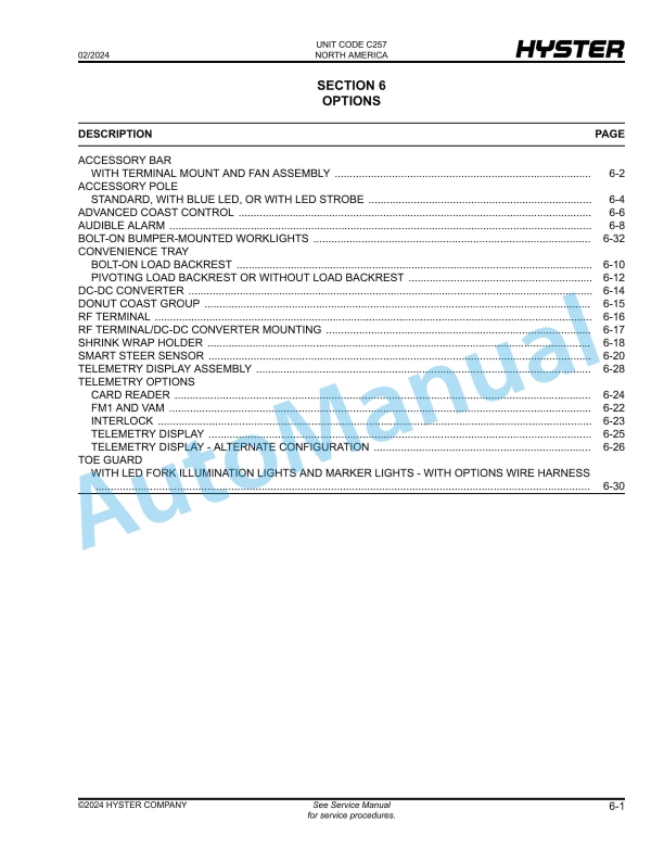 Hyster B80ZHD2 (C257), B60ZHD2 (C262) Parts Manual 5 Hyster B80ZHD2 (C257), B60ZHD2 (C262) Parts Manual - Image 5