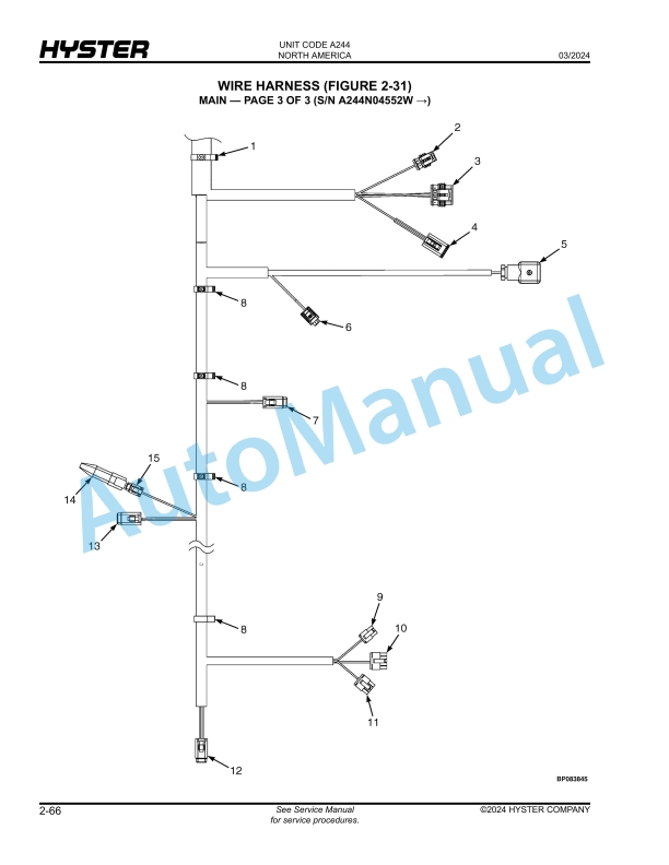 Alternative view of Hyster BE80ZHD, BE100ZHD (A244) Parts Manual