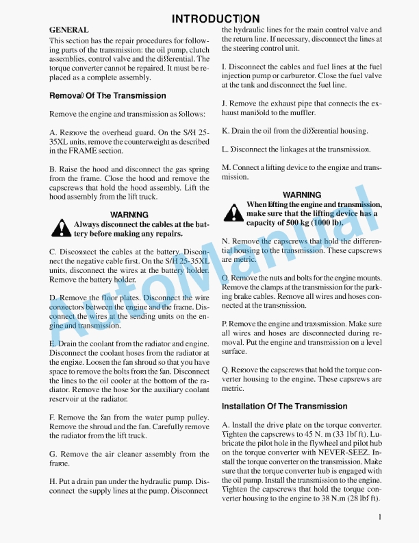 Hyster C001 (H25-35XL) Service Manual