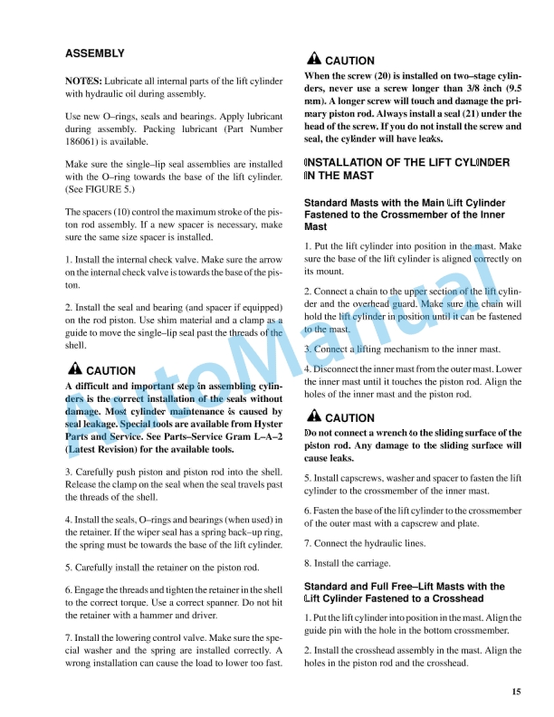 Hyster C010 (S1.50-2.00XMS) Service Manual 3 Hyster C010 (S1.50-2.00XMS) Service Manual - Image 3