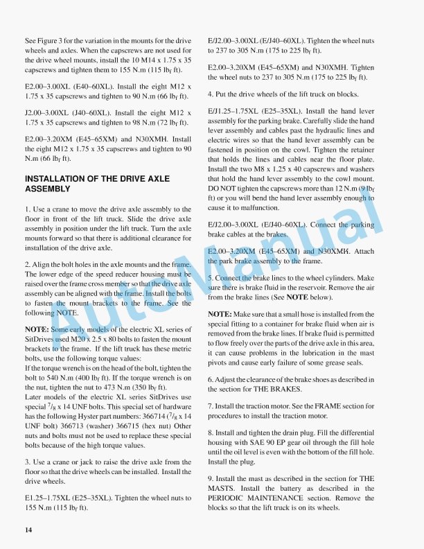 Hyster C114 (EJ1.25-1.75XL) Service Manual 4 Hyster C114 (EJ1.25-1.75XL) Service Manual - Image 4