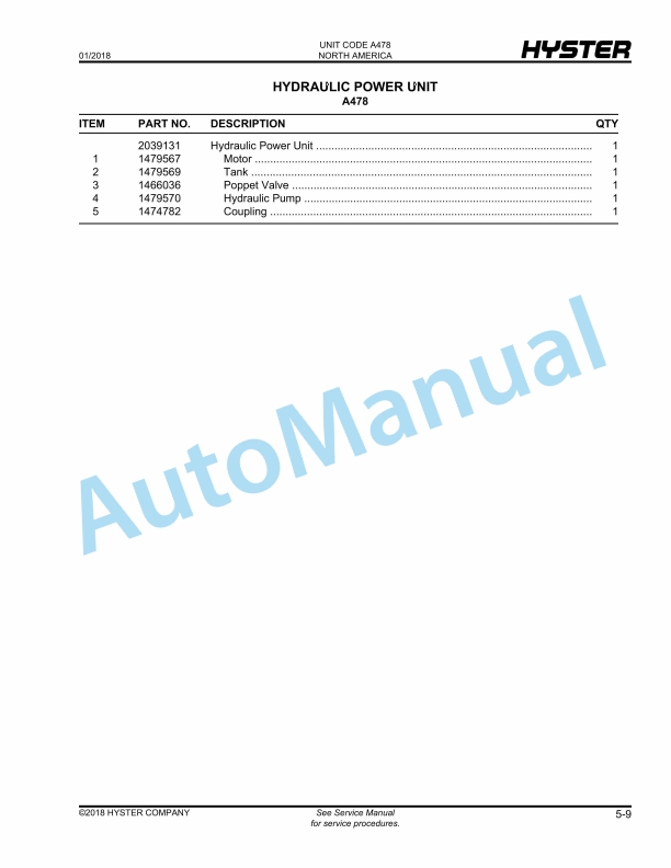 Hyster C60Z (A478), C80Z (A479) Parts Manual 4 Hyster C60Z (A478), C80Z (A479) Parts Manual - Image 4