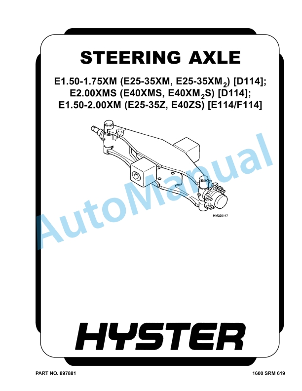 Hyster E-J1.25-1.75XL to V30ZMD Maintenance And Repair 2 Hyster E-J1.25-1.75XL to V30ZMD Maintenance And Repair - Image 2