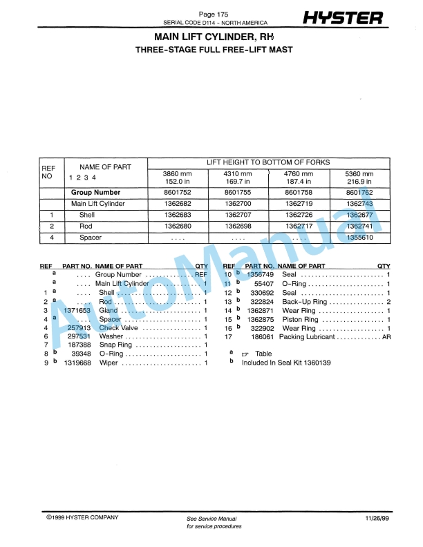 Hyster E25-30-35XM, E40XMS (D114) Electric Parts Manual 4 Hyster E25-30-35XM, E40XMS (D114) Electric Parts Manual-4