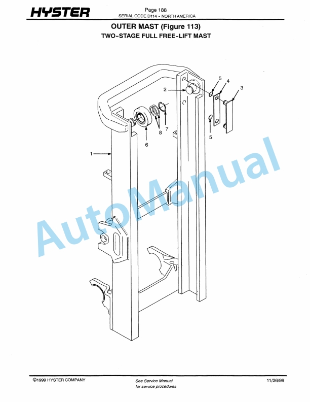 Hyster E25-30-35XM, E40XMS (D114) Electric Parts Manual 5 Hyster E25-30-35XM, E40XMS (D114) Electric Parts Manual-5