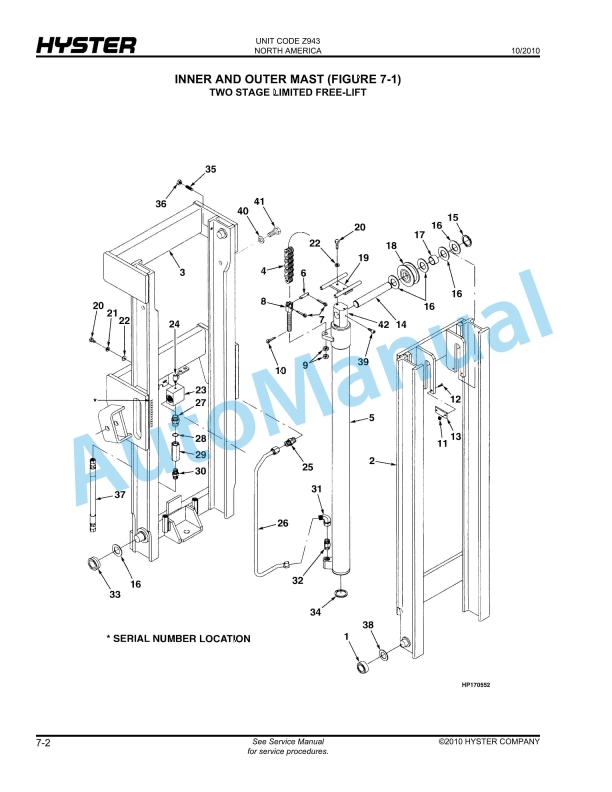 Hyster E30FR-50FR, E30FR-24 (Z943) Parts Manual 2 Hyster E30FR-50FR, E30FR-24 (Z943) Parts Manual - Image 2
