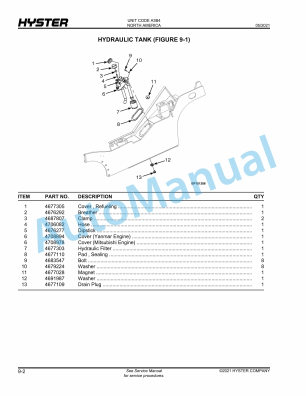 Hyster F35UT, F50UT, F70UT (A3B4) Parts Manual 2 Hyster F35UT, F50UT, F70UT (A3B4) Parts Manual - Image 2