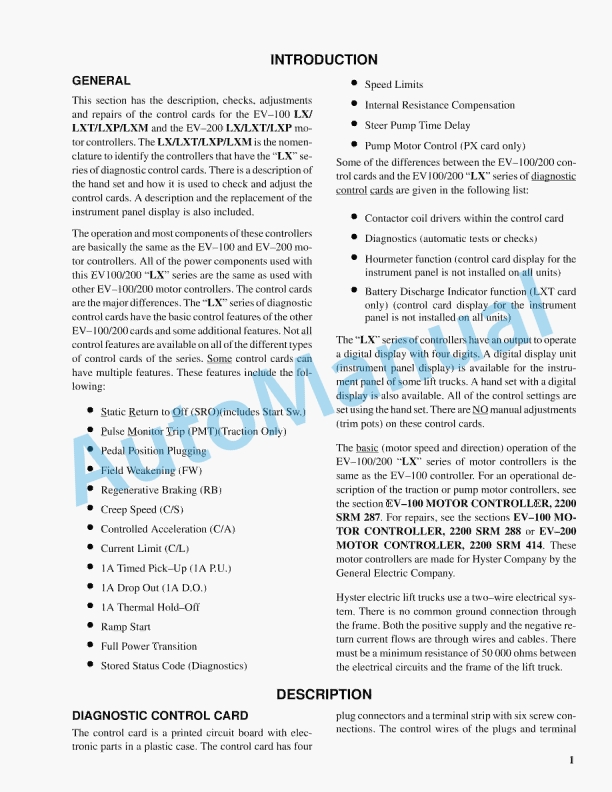 Hyster G160 (J1.60-2.00XMT) Service Manual
