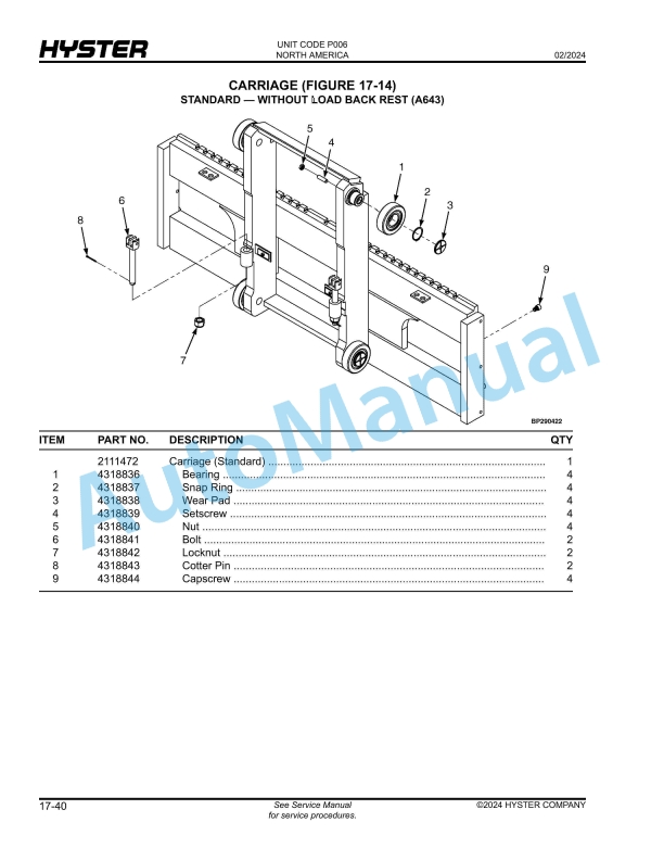 Hyster H135FT, H155FT, H155FTS, H170FTS (P006) Parts Manual 5 Hyster H135FT, H155FT, H155FTS, H170FTS (P006) Parts Manual - Image 5