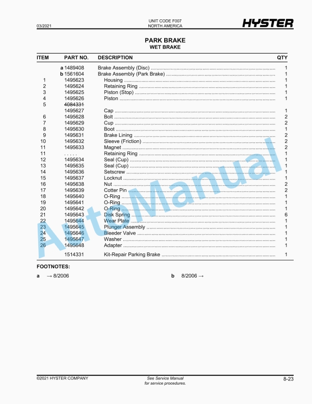 Hyster H170-280HD (F007) Challenger Parts Manual 3 Hyster H170-280HD (F007) Challenger Parts Manual - Image 3