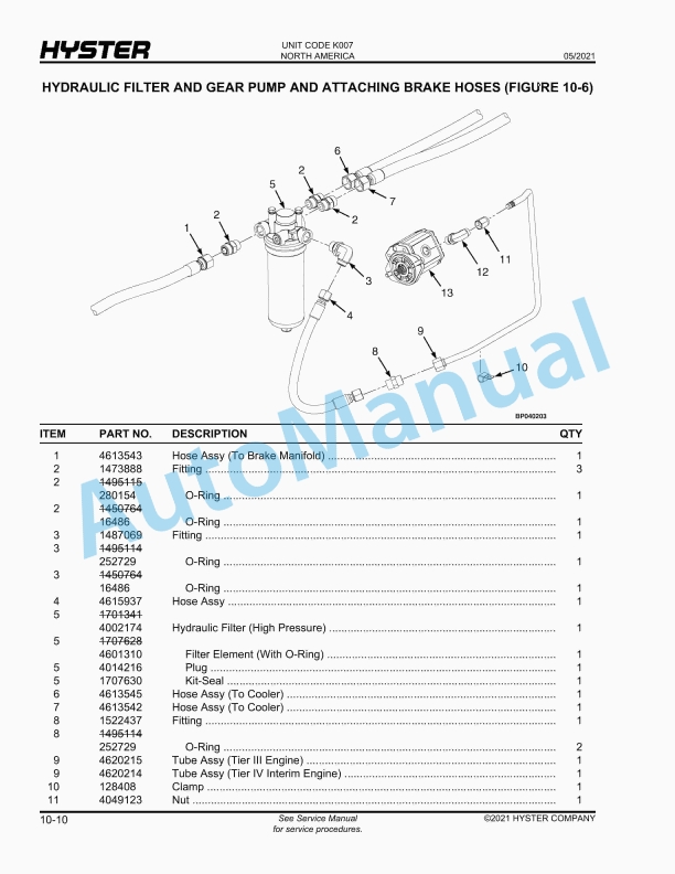 Hyster H190HD2, H210HD2, H230HD2, H230HDS2, H250HD2, H280HD2 (K007) Parts Manual 3 Hyster H190HD2, H210HD2, H230HD2, H230HDS2, H250HD2, H280HD2 (K007) Parts Manual - Image 3