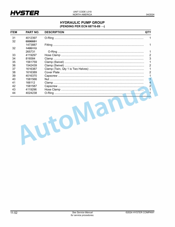 Hyster H300HD2, H330HD2, H360HD2, H360HD2-EC, H210-48HD2, H230-48HD2, H250-48HD2 (L019) Parts Manual 3 Hyster H300HD2, H330HD2, H360HD2, H360HD2-EC, H210-48HD2, H230-48HD2, H250-48HD2 (L019) Parts Manual - Image 3