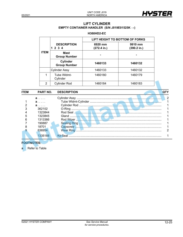 Hyster H300HD2, H330HD2, H360HD2, H360HD2-EC (J019) Parts Manual 5 Hyster H300HD2, H330HD2, H360HD2, H360HD2-EC (J019) Parts Manual - Image 5