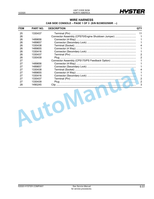 Hyster H360-36HD, H360-48HD (B238) Parts Manual 2 Hyster H360-36HD, H360-48HD (B238) Parts Manual - Image 2