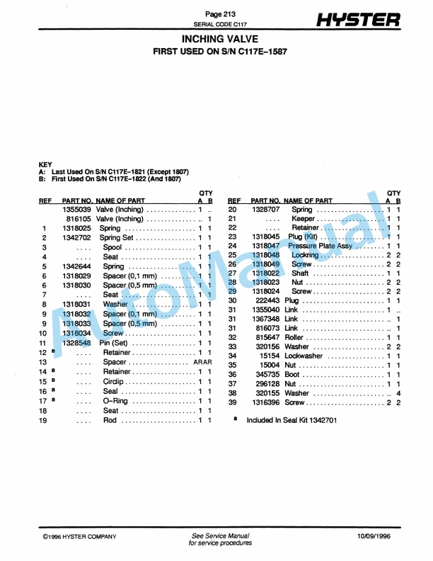 Hyster H36.00-40.00-44.00C, H48.00CH (C117) Challenger Parts Manual 2 Hyster H36.00-40.00-44.00C, H48.00CH (C117) Challenger Parts Manual-2