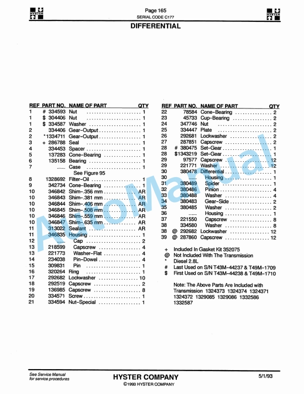 Hyster H40-50-60XL, H2.00-2.50-3.00XL (C177) Challenger Parts Manual 2 Hyster H40-50-60XL, H2.00-2.50-3.00XL (C177) Challenger Parts Manual-2