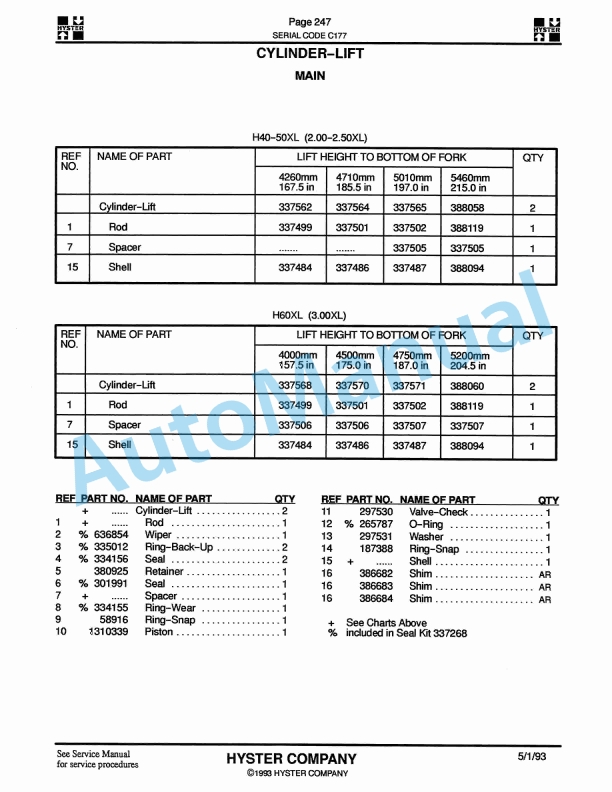 Hyster H40-50-60XL, H2.00-2.50-3.00XL (C177) Challenger Parts Manual 4 Hyster H40-50-60XL, H2.00-2.50-3.00XL (C177) Challenger Parts Manual-4