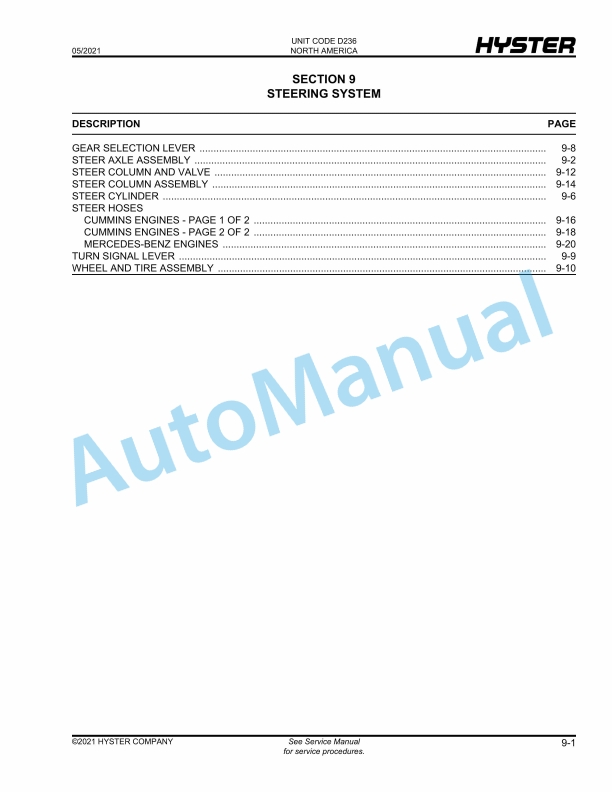 Hyster H400XD36, H400XDS36, H450XD36, H450XDS36 (D236) Parts Manual 3 Hyster H400XD36, H400XDS36, H450XD36, H450XDS36 (D236) Parts Manual - Image 3
