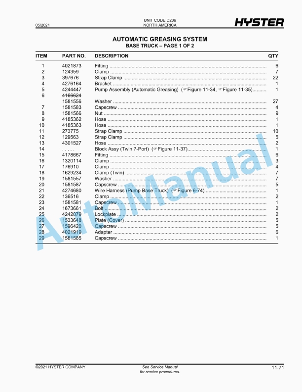 Hyster H400XD36, H400XDS36, H450XD36, H450XDS36 (D236) Parts Manual 5 Hyster H400XD36, H400XDS36, H450XD36, H450XDS36 (D236) Parts Manual - Image 5