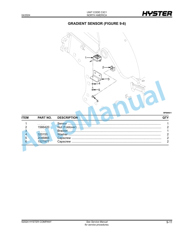 Hyster H40A, H50A, H60A, H70A (C3C1) Parts Manual 2 Hyster H40A, H50A, H60A, H70A (C3C1) Parts Manual - Image 2