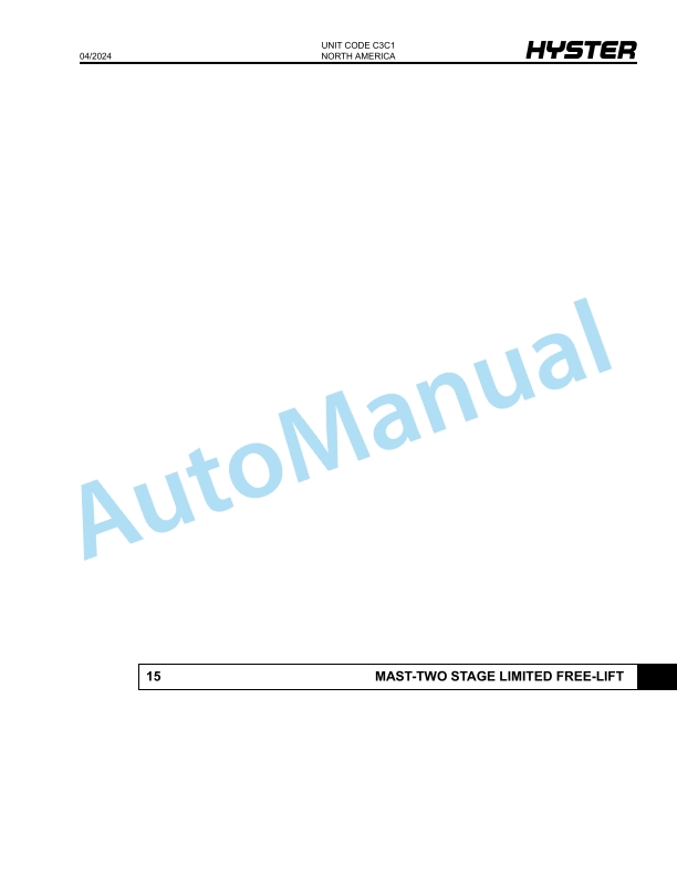 Hyster H40A, H50A, H60A, H70A (C3C1) Parts Manual 4 Hyster H40A, H50A, H60A, H70A (C3C1) Parts Manual - Image 4