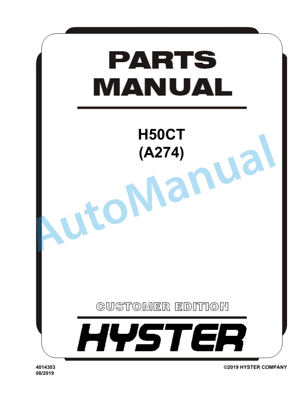 Hyster H50CT (A274) Parts Manual