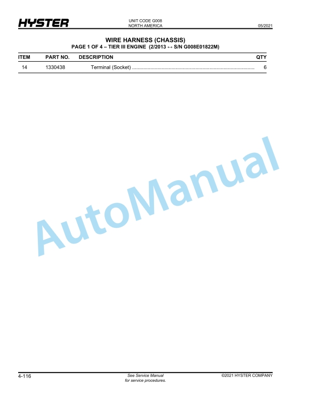 Hyster H550HD, H620HD, H650HD, H700HD, H550HDS, H650HDS, H700HDS (G008) Parts Manual 2 Hyster H550HD, H620HD, H650HD, H700HD, H550HDS, H650HDS, H700HDS (G008) Parts Manual - Image 2