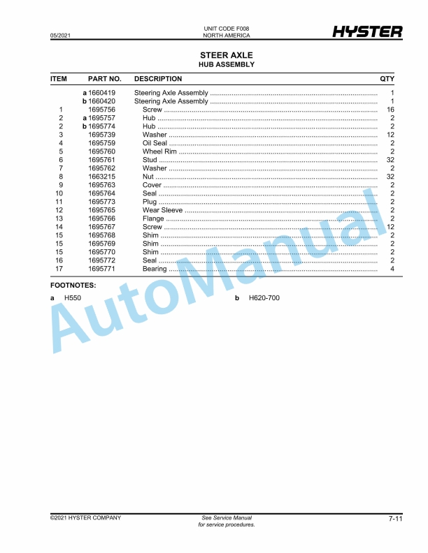 Hyster H550HD-HDS, H620HD, H650HD-HDS, H700HD-HDS (F008) Parts Manual 3 Hyster H550HD-HDS, H620HD, H650HD-HDS, H700HD-HDS (F008) Parts Manual - Image 3