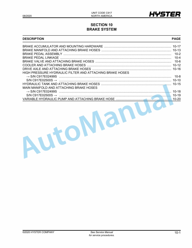 Hyster H800HDS, H900HDS, H970HDS, H1050HDS, H900HD, H970HD, H1050HD (C917) Parts Manual 4 Hyster H800HDS, H900HDS, H970HDS, H1050HDS, H900HD, H970HD, H1050HD (C917) Parts Manual - Image 4