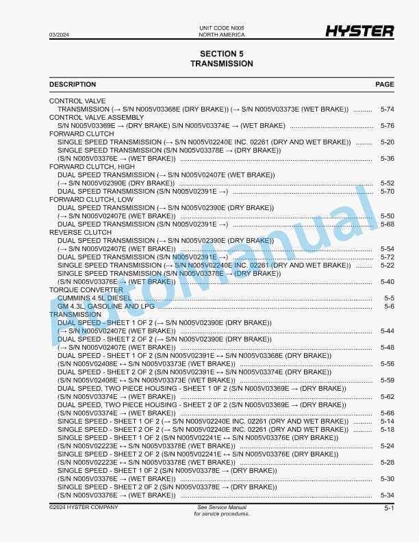 Hyster H80FT, H90FT, H100FT, H110FT, H120FT (N005) Fortis Parts Manual 2 Hyster H80FT, H90FT, H100FT, H110FT, H120FT (N005) Fortis Parts Manual - Image 2