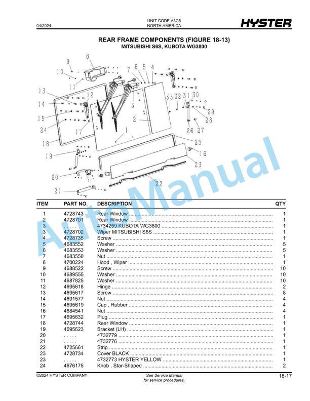 Hyster H80UT, H90UT, H100UT, H110UTS (A3C6) Parts Manual 5 Hyster H80UT, H90UT, H100UT, H110UTS (A3C6) Parts Manual - Image 5