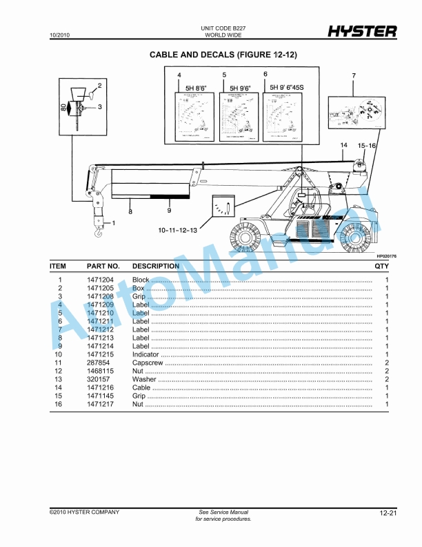 Hyster HR45-25, HR45-27, HR45-31, HR45-36L, HR45-40LS, HR45-40S, HR45-45LSX (B227) Parts Manual 3 Hyster HR45-25, HR45-27, HR45-31, HR45-36L, HR45-40LS, HR45-40S, HR45-45LSX (B227) Parts Manual - Image 3