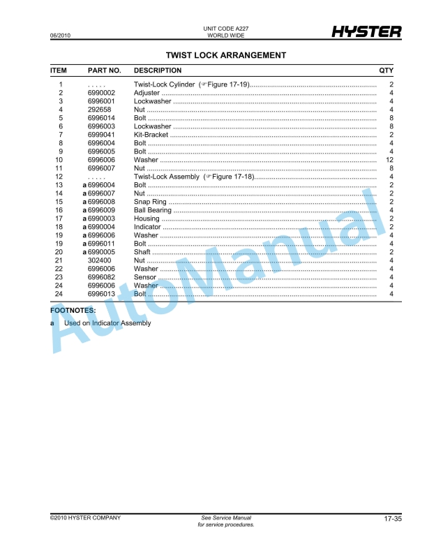 Hyster HR45-25, HR45-31, HR45-36L, HR45-40LS, HR45-40S (A227) Yard Master Parts Manual 4 Hyster HR45-25, HR45-31, HR45-36L, HR45-40LS, HR45-40S (A227) Yard Master Parts Manual - Image 4