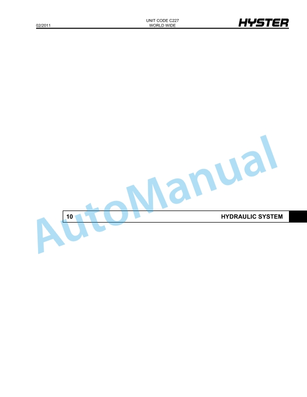 Hyster HR45-27, HR45-31, HR45-40S, HR45-36L, HR45-40LS, HR45LSX (C227) Parts Manual 3 Hyster HR45-27, HR45-31, HR45-40S, HR45-36L, HR45-40LS, HR45LSX (C227) Parts Manual - Image 3