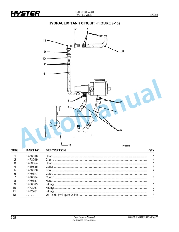 Hyster HR45-48EC (A228) Yard Master Parts Manual 3 Hyster HR45-48EC (A228) Yard Master Parts Manual - Image 3