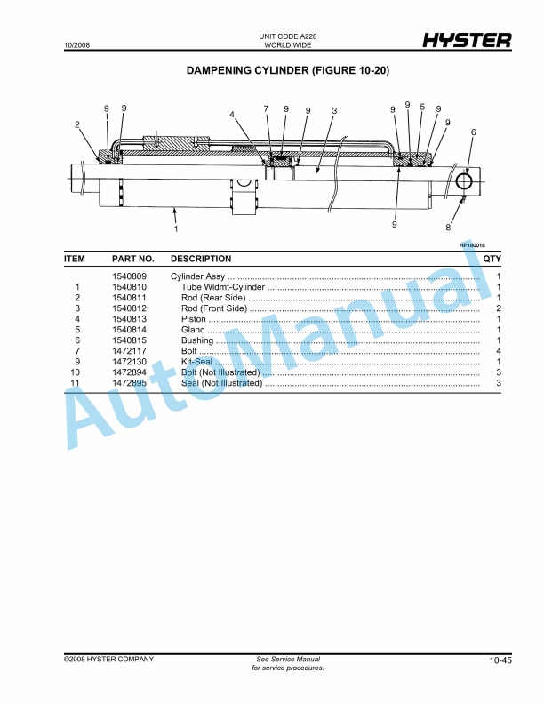 Hyster HR45-48EC (A228) Yard Master Parts Manual 5 Hyster HR45-48EC (A228) Yard Master Parts Manual - Image 5