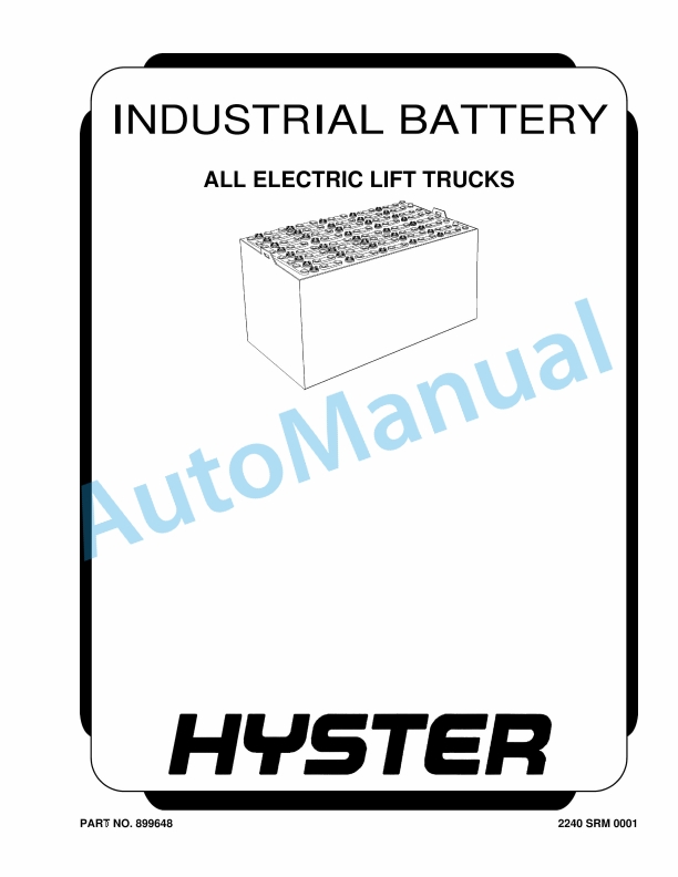 Hyster Industrial Battery All Electric Lift Truck Maintenance And Repair